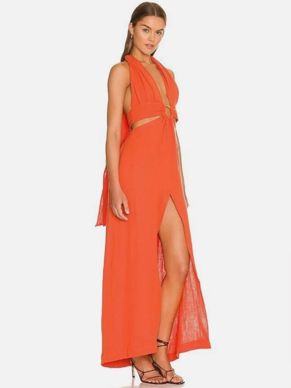 New! Just Bee Queen Sara Cut Out Maxi Multi Way Tie Maxi Dress 🍑 Small
